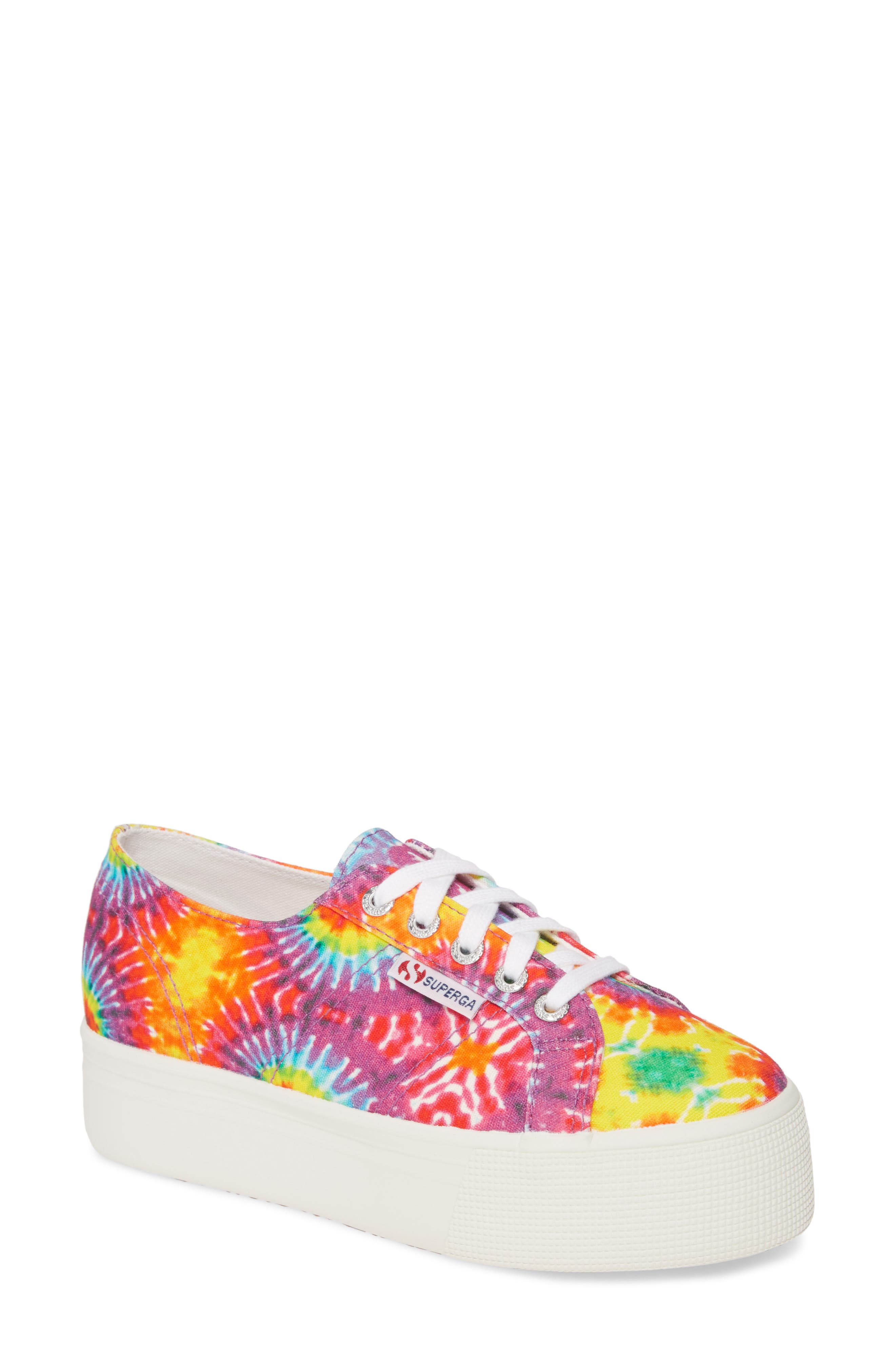 Superga 2790 Fabricfaintiedtye Platform Sneaker, Main, color, 