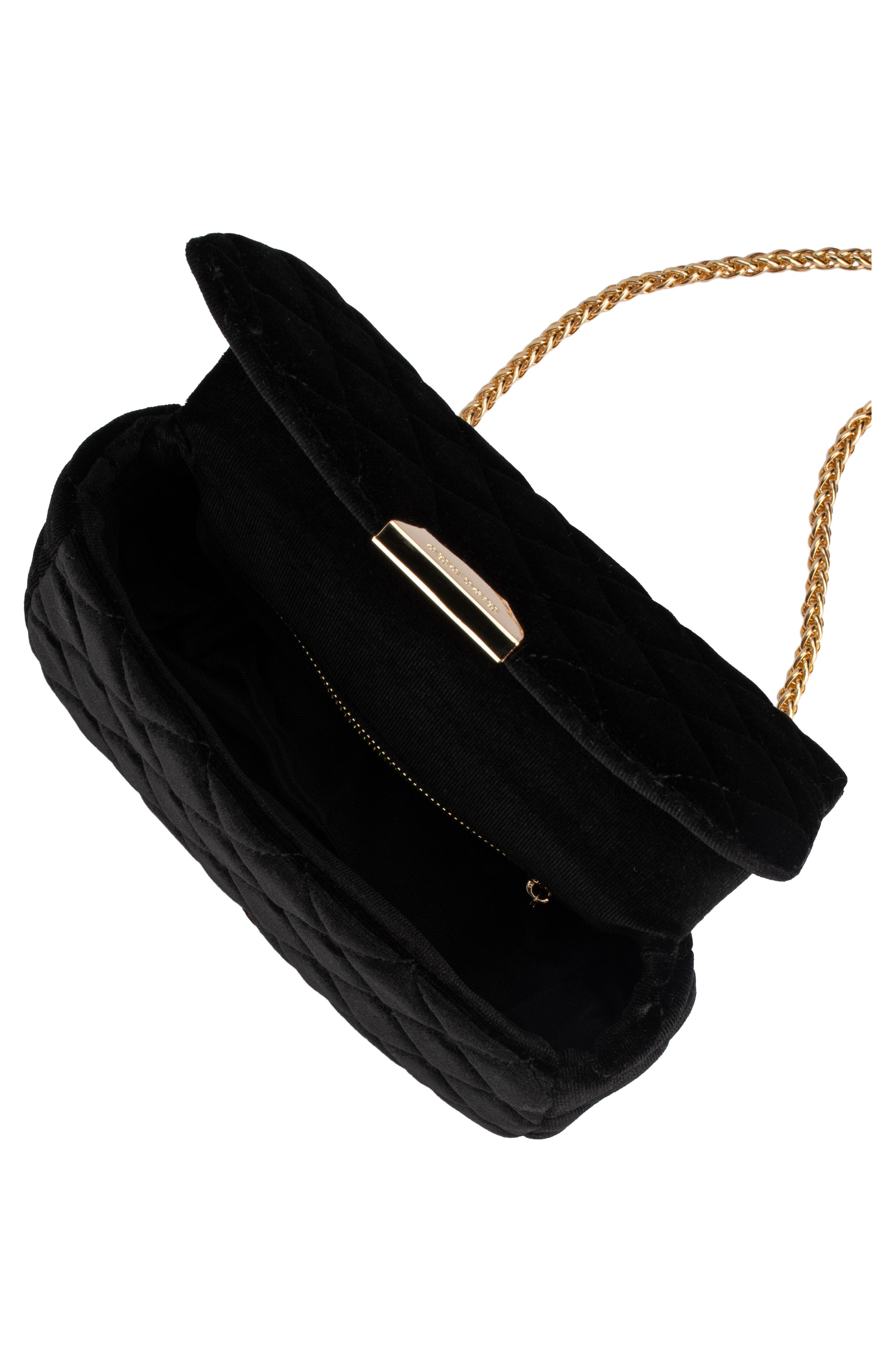 Olga Berg Helen Quilted Velvet Convertible Shoulder Bag, Alternate, color, 