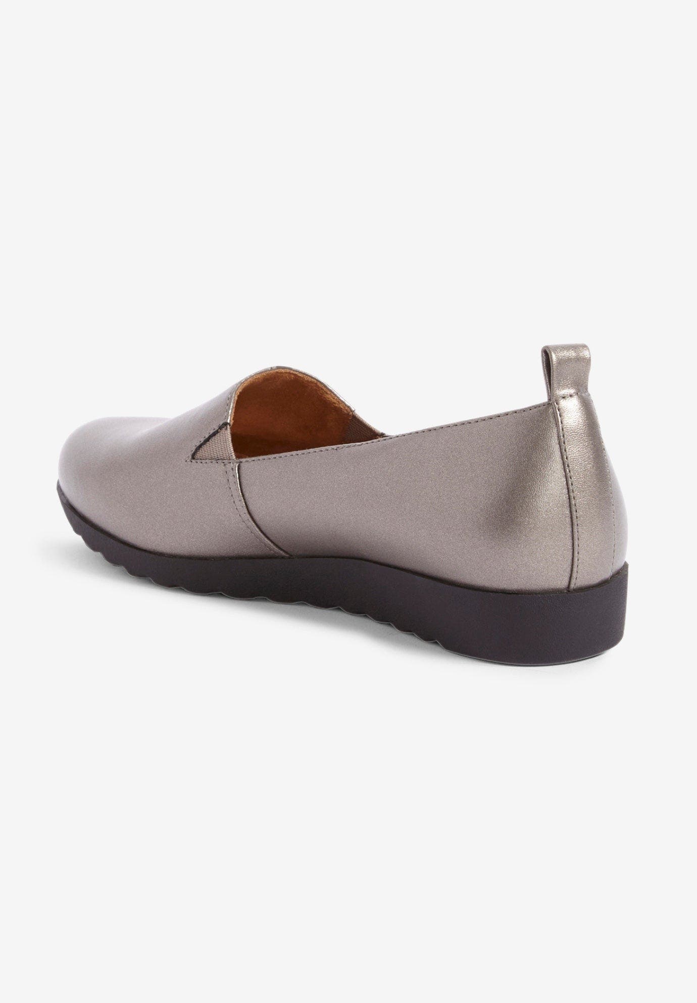 The June Leather Like Slip On Flat, Alternate, color, GUNMETAL