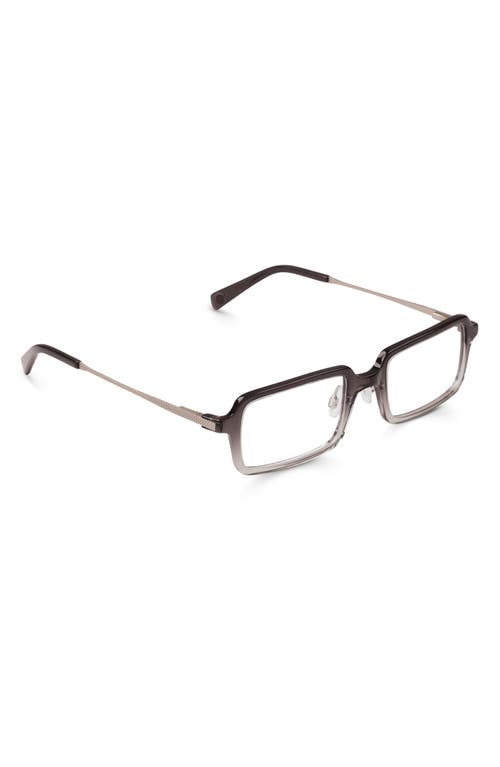 Eyebobs Mogul 50mm Rectangular Reading Glasses In Black To Grey Fade/silver