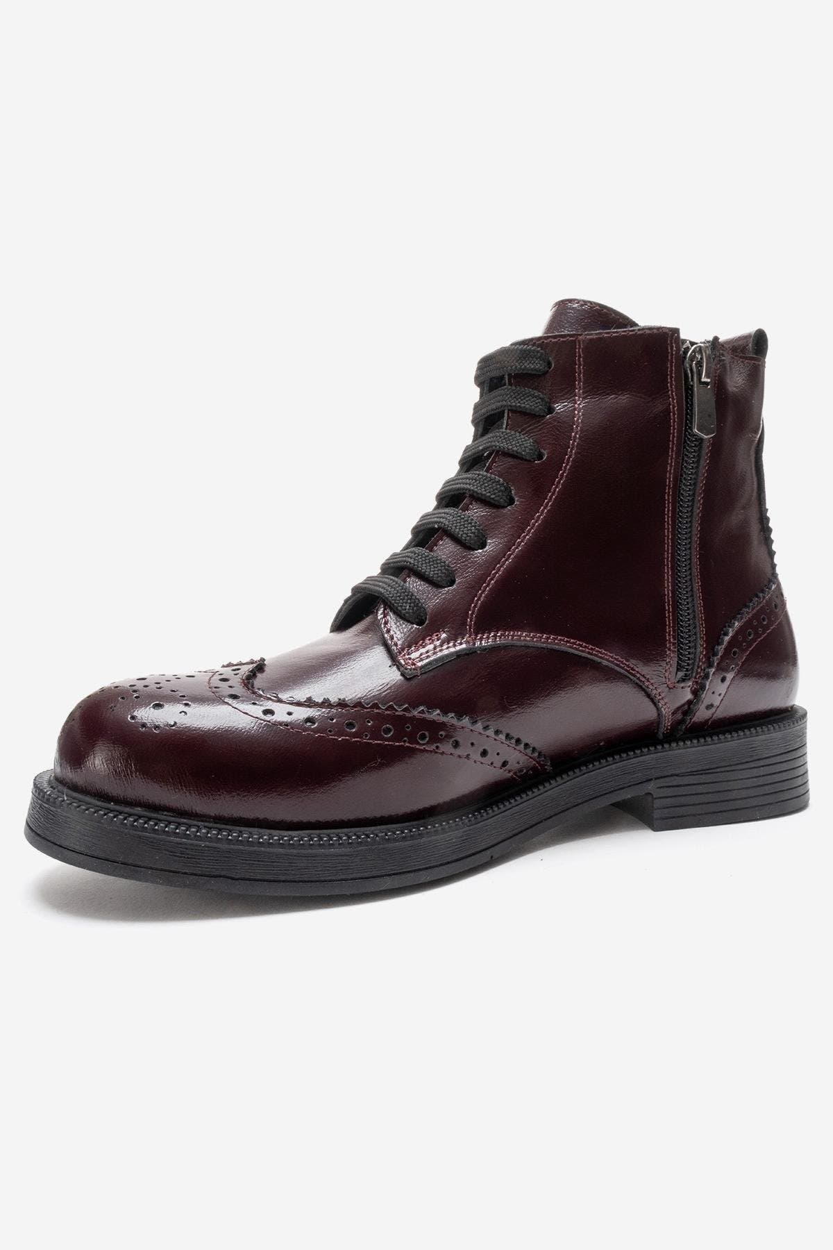 Nelvy Leather Boot, Alternate, color, Burgundy Patent