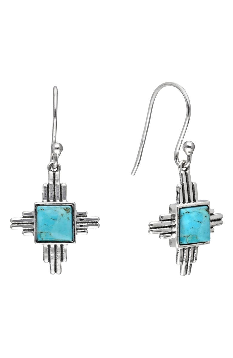YS GEMS Square Turquoise Drop Earrings, Main, color,