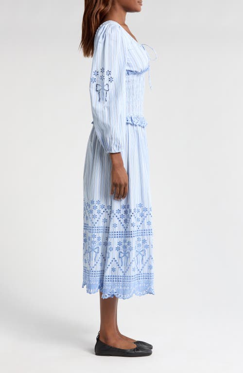 DAMSON MADDER DAMSON MADDER NOLA EYELET LONG SLEEVE ORGANIC COTTON MAXI DRESS