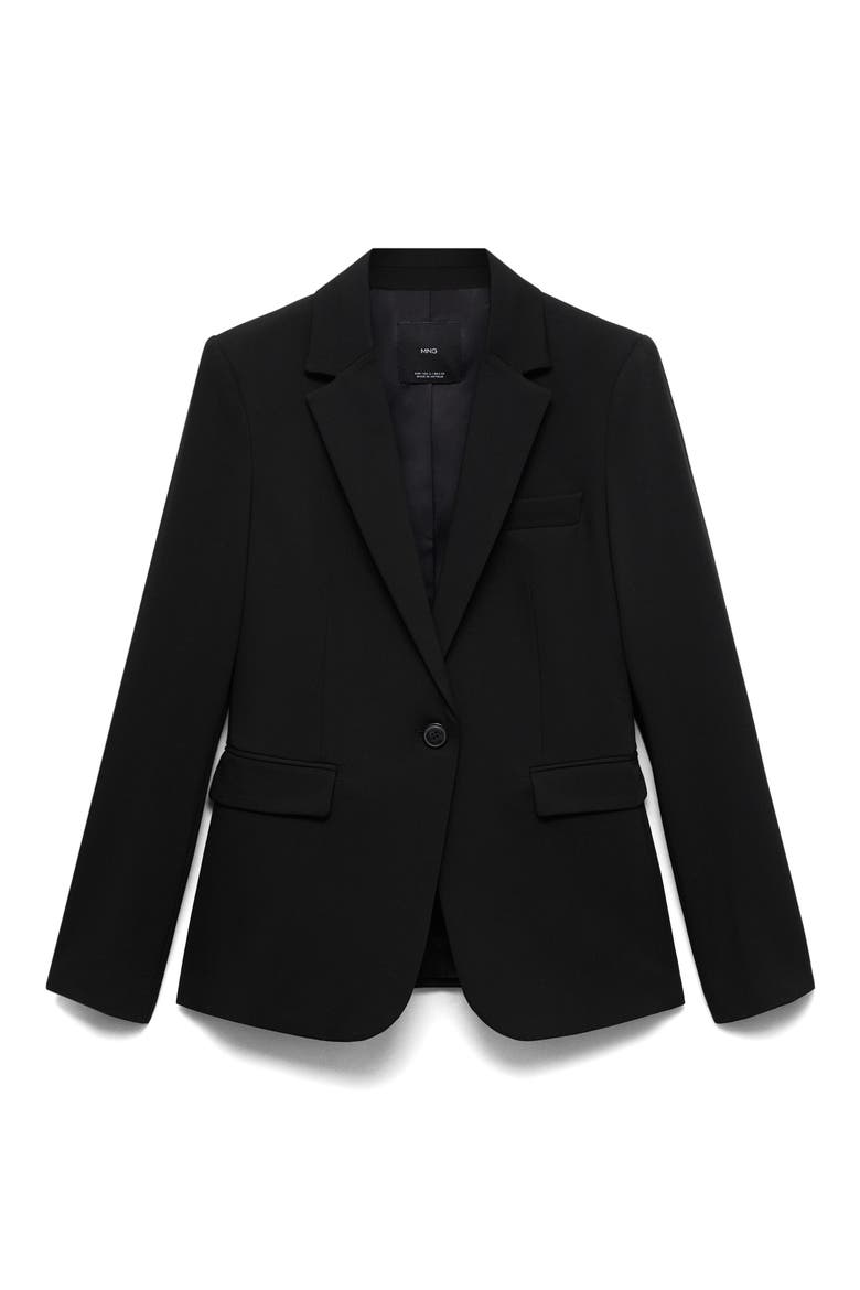 Fitted Suit Jacket, Alternate, color, BLACK
