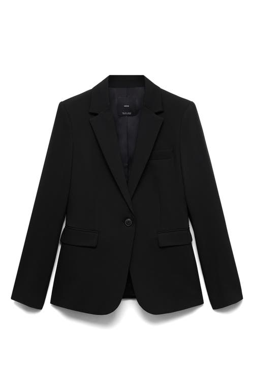 Mango Fitted Suit Jacket In Black