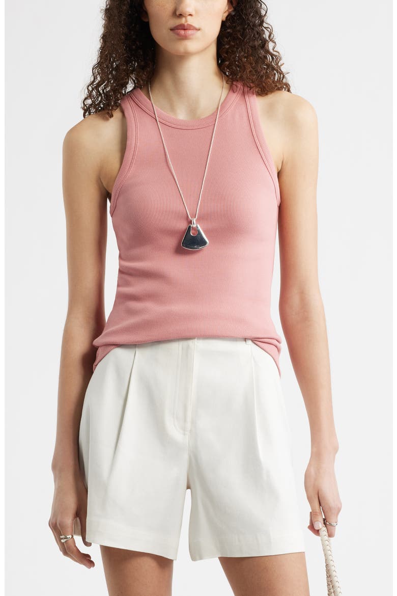 Everyday Cotton Rib Tank, Main, color, PINK COMPACT