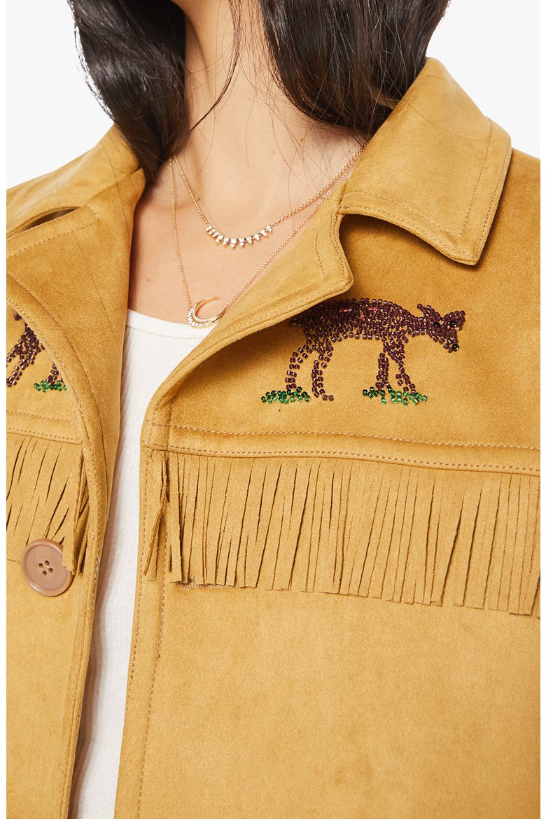 The Roadside Fringe Faux Suede Jacket, Alternate, color, OH DEER