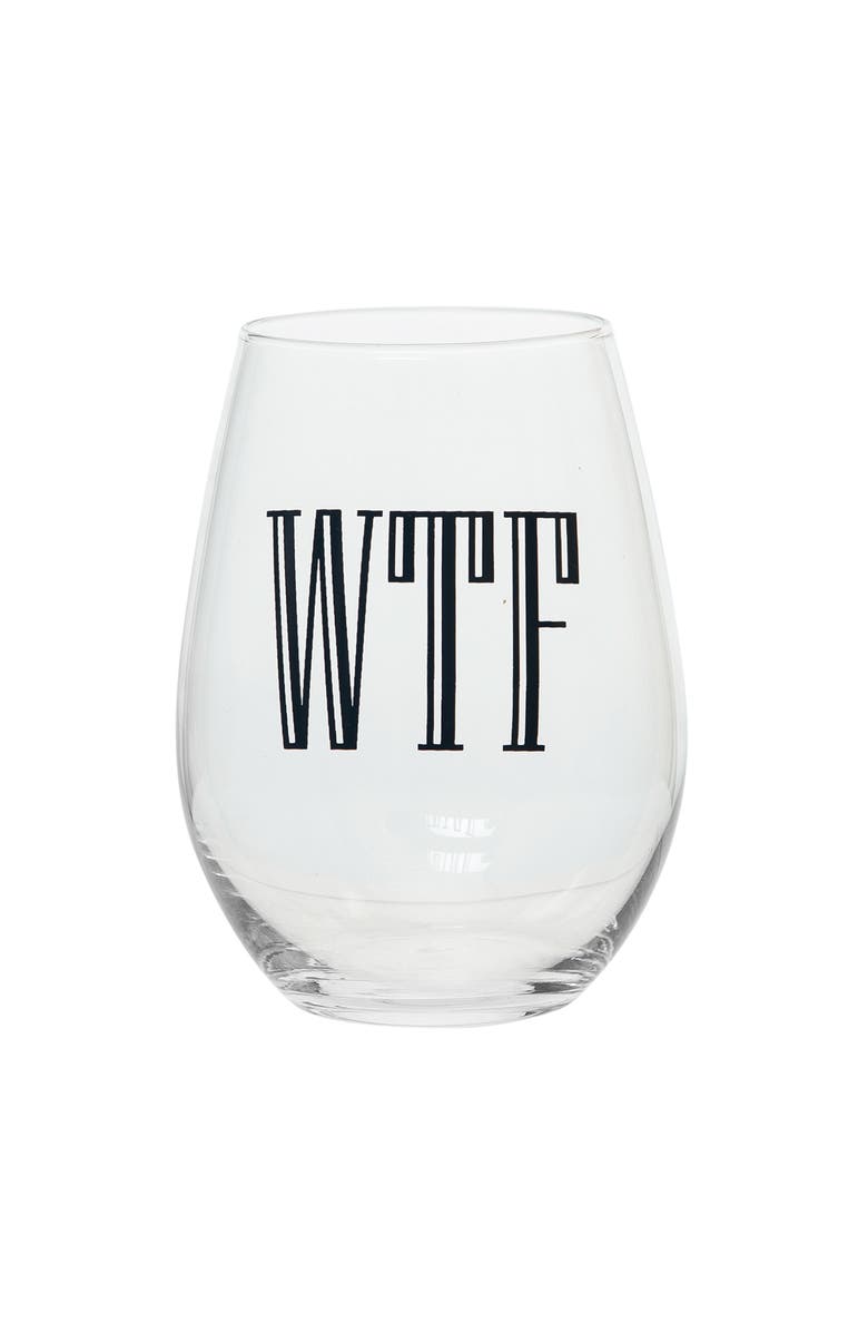 Totalee Gift WTF Wine Glass Clear 18 oz, Main, color,