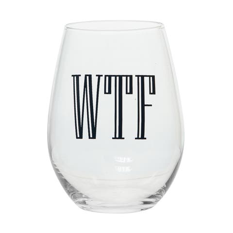 WTF Wine Glass Clear 18 oz
