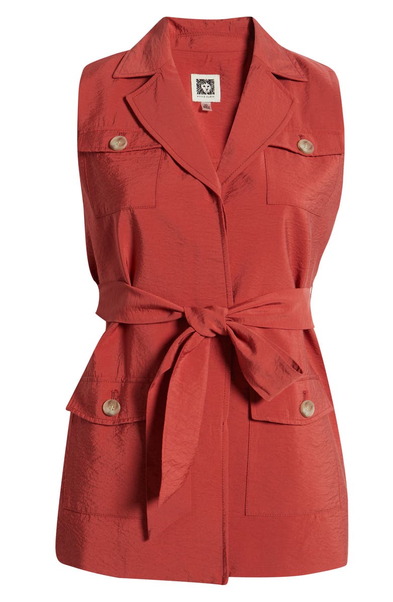 Anne Klein Textured Belted Vest, Alternate, color, 