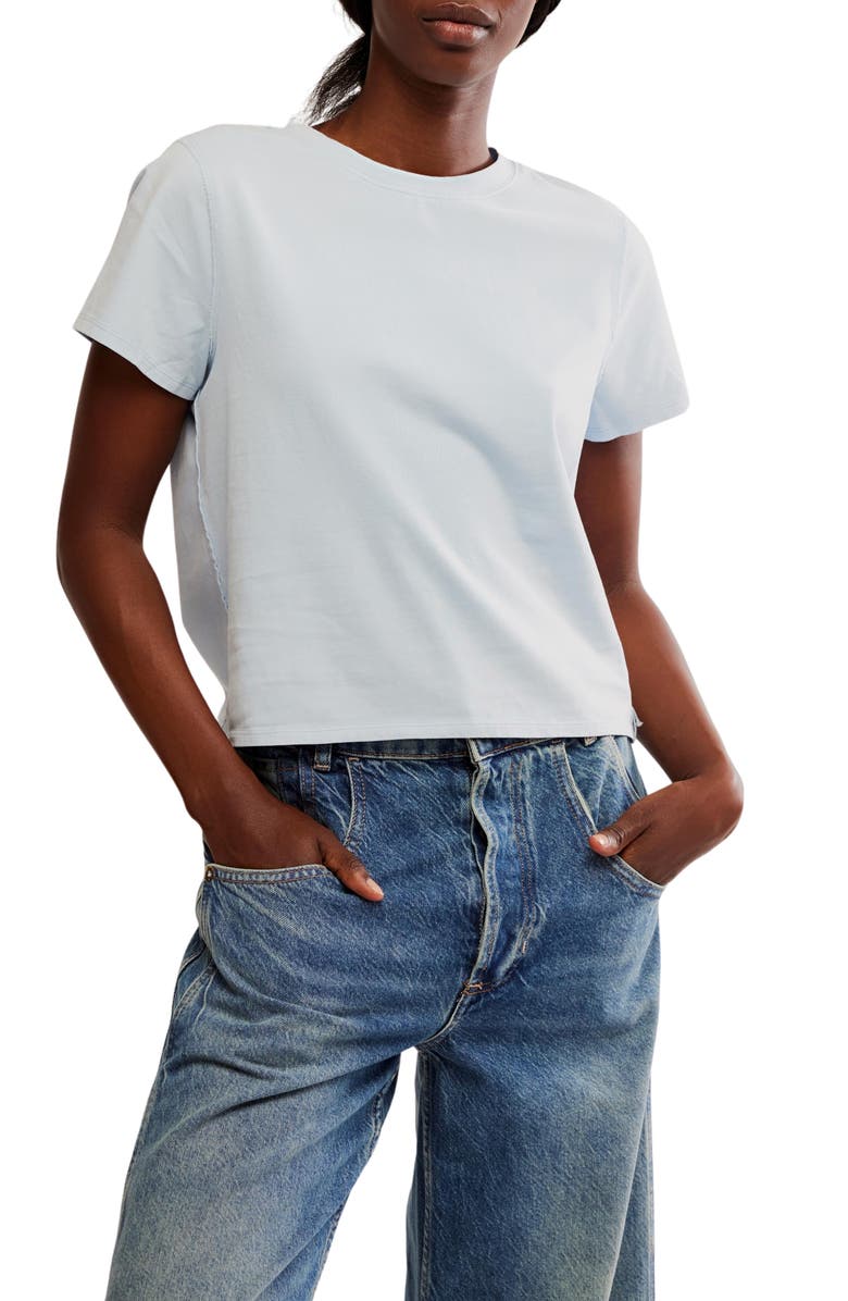 Free People Everyday Cotton T-Shirt, Main, color, Ice Water