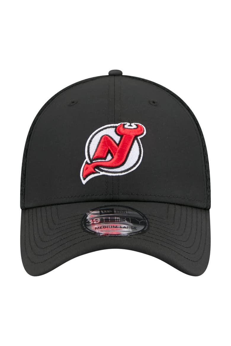 Men's New Era  Black New Jersey Devils Logo 39THIRTY Flex Hat, Alternate, color, Black
