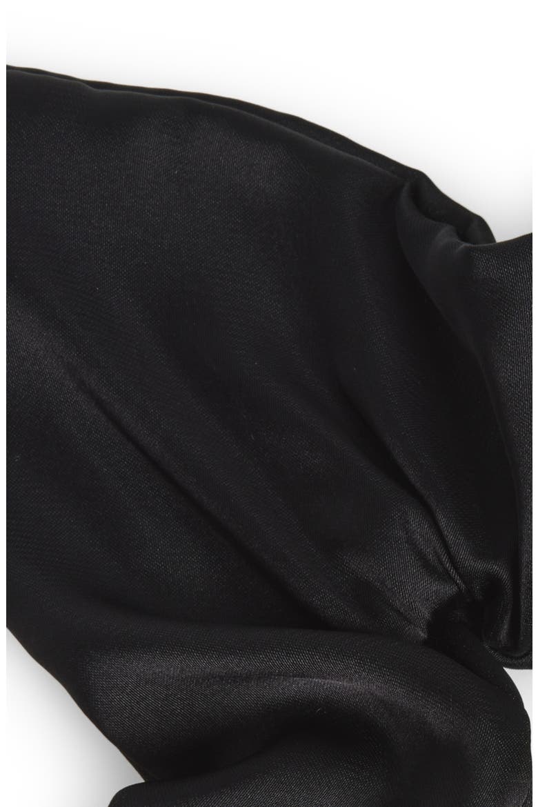 Square Satin Scrunchie, Alternate, color, JET