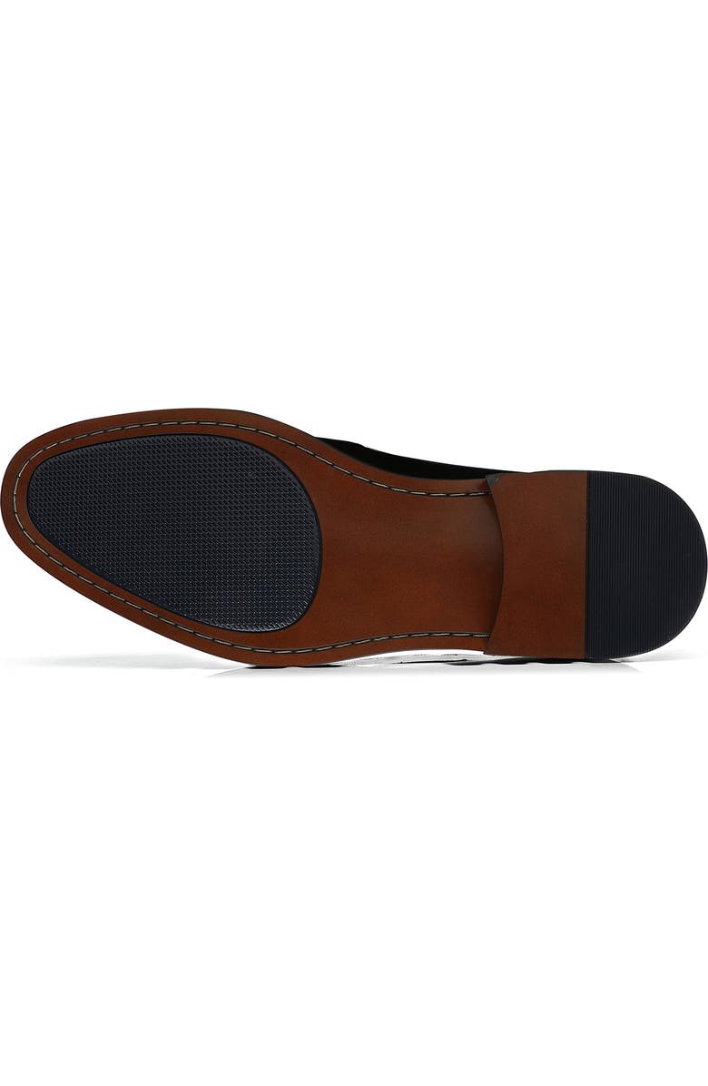 La Milano Franconia Apron Toe Kilted Bit Loafer, Alternate, color, Black