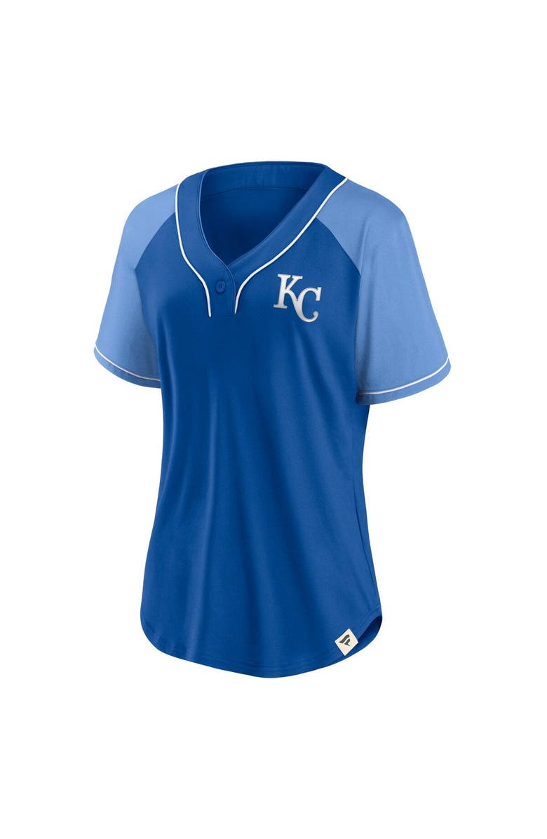 FANATICS Women's Fanatics Branded Royal Kansas City Royals Bunt Raglan V-Neck T-Shirt, Alternate, color,