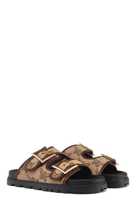 Sandals in Lauretos Raffia Jacquard