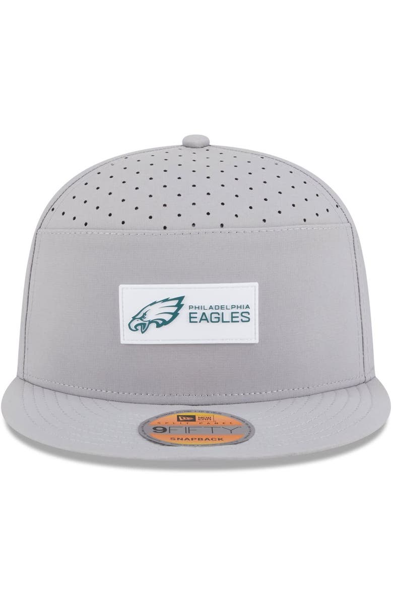 Men's New Era Gray Philadelphia Eagles 2025 Sideline  Split Panel 9FIFTY Snapback Hat, Alternate, color, Gray
