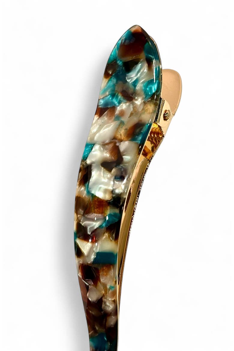 Star Clip, Alternate, color, AQUA BROWN