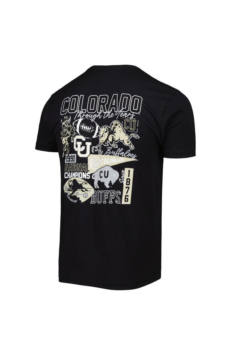 IMAGE ONE Men's Black Colorado Buffaloes Vintage Through the Years 2-Hit T-Shirt, Alternate, color,