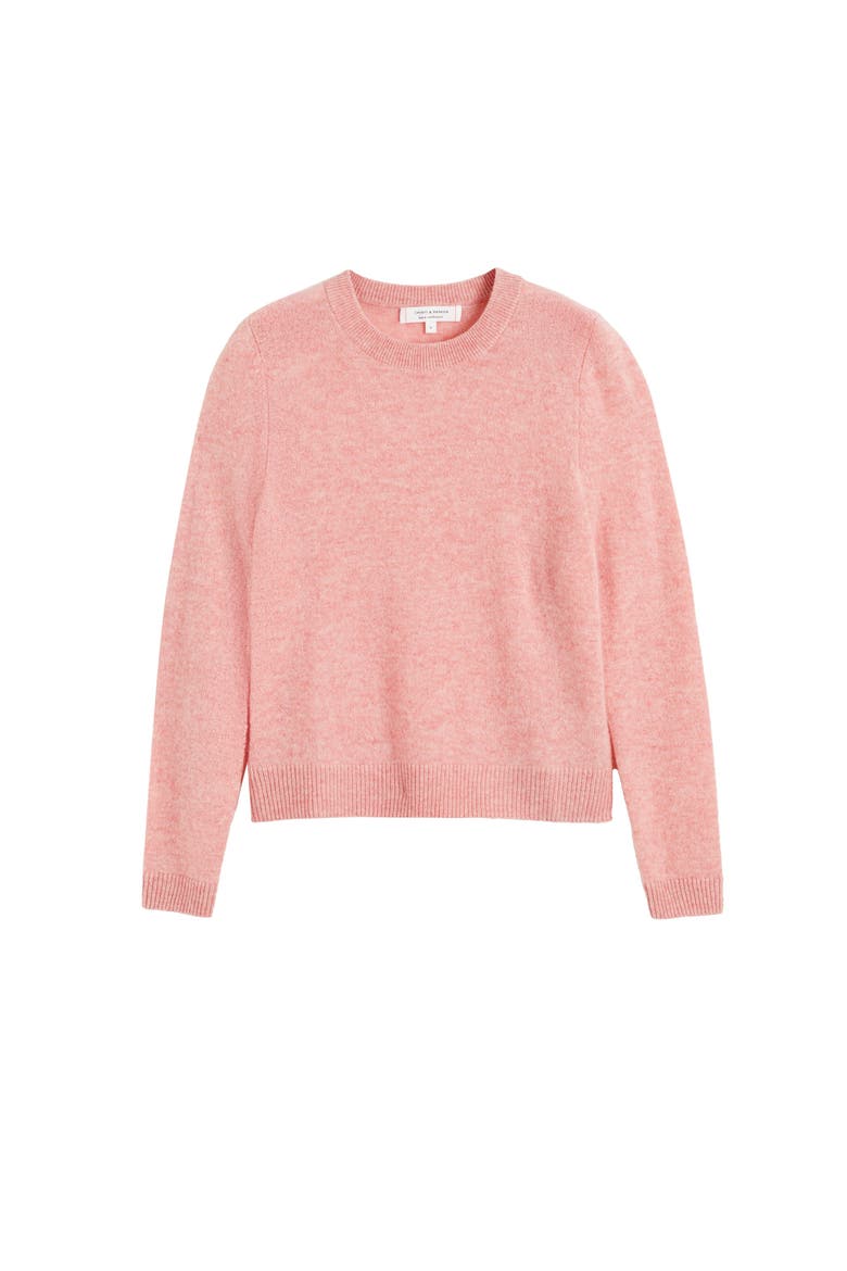 Cloud Cashmere Cropped Sweater, Alternate, color, Pink Marl