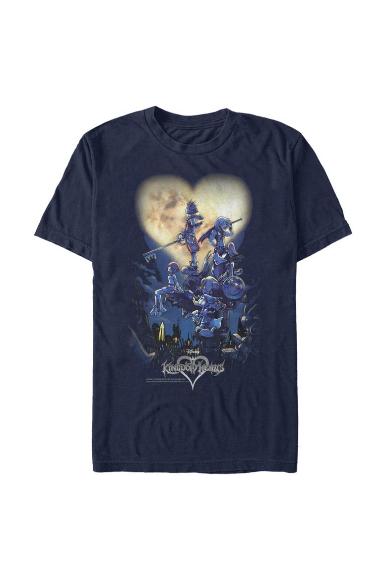 Men's Kingdom Hearts 1 Box Art  Graphic T-Shirt, Main, color, Navy Blue