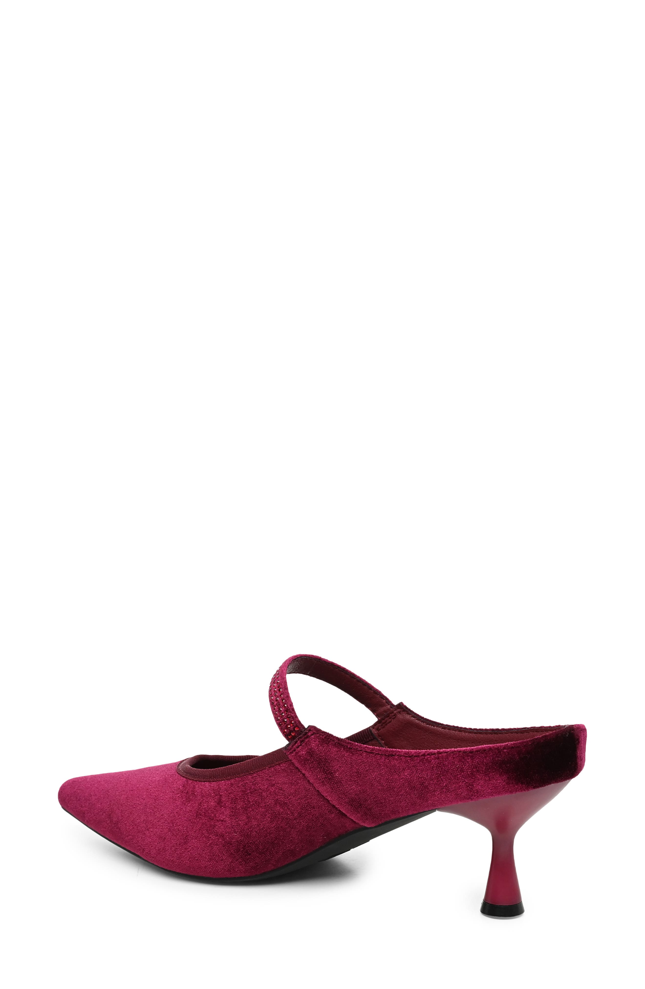 Leslie Pointed Toe Mary Jane Mule, Alternate, color, BURGUNDY VELVET