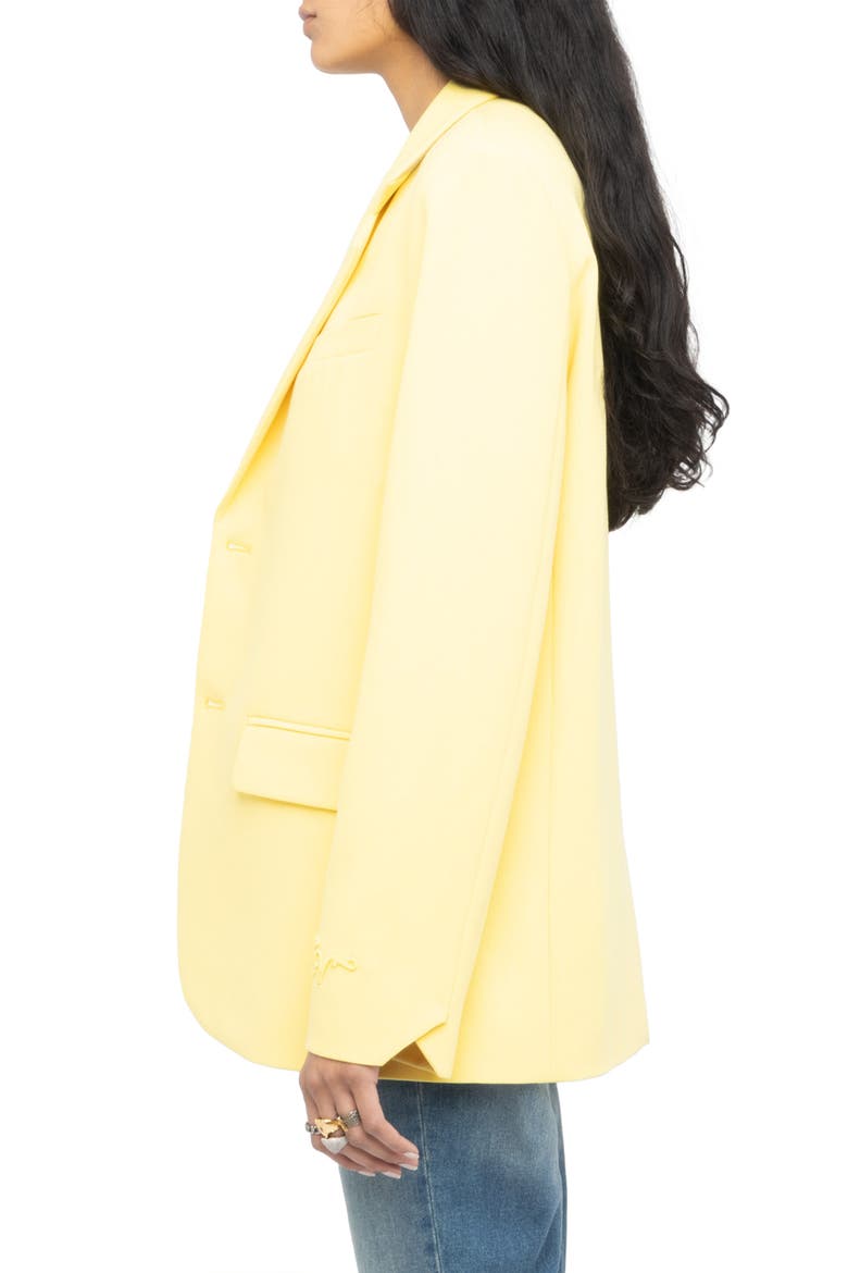 Notch Lapel Jacket, Alternate, color, BANANA