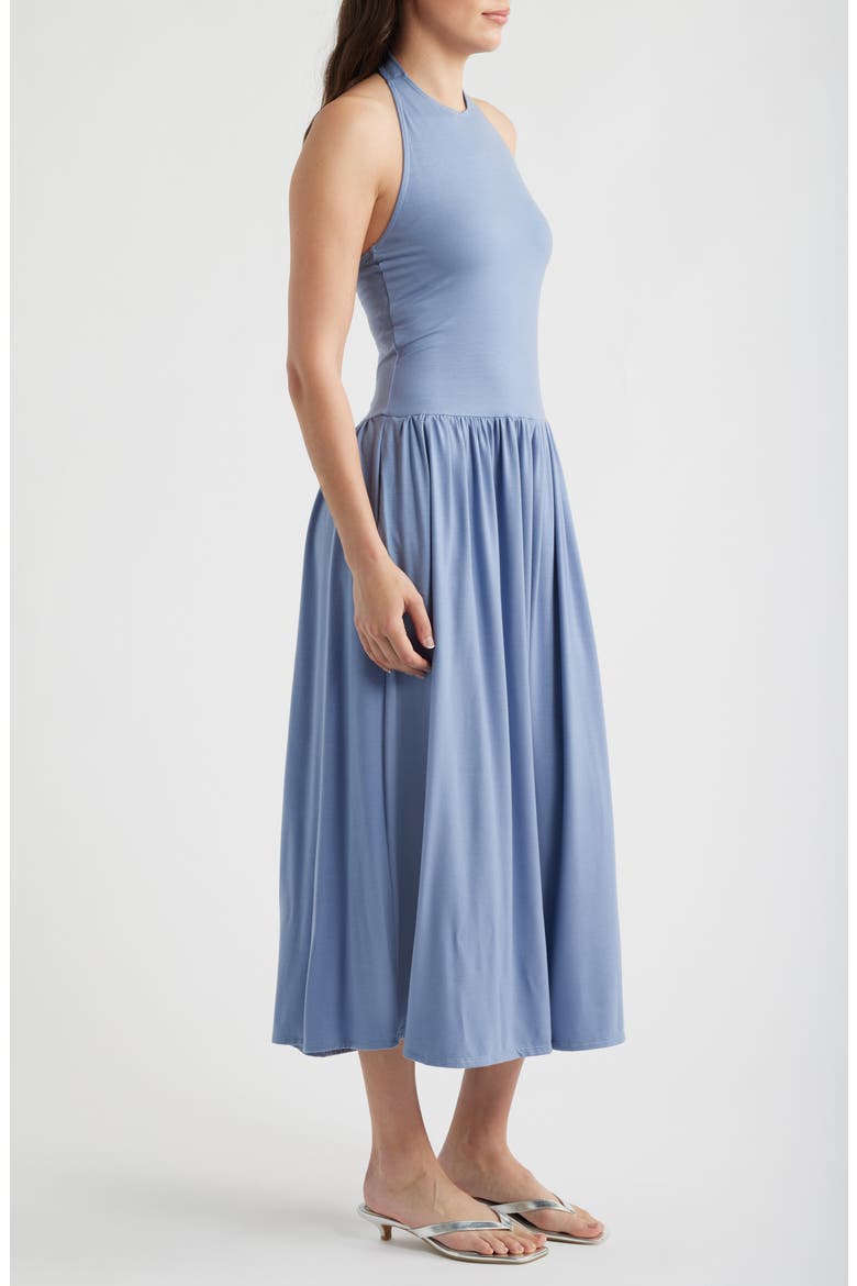 Clara Halter Neck Knit Midi Dress, Alternate, color, STORM