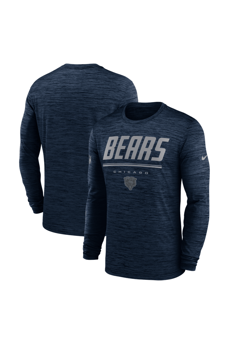 Men's Nike Navy Chicago Bears Sideline Offensive Transition Velocity Dri-FIT Long Sleeve T-Shirt, Main, color, Navy