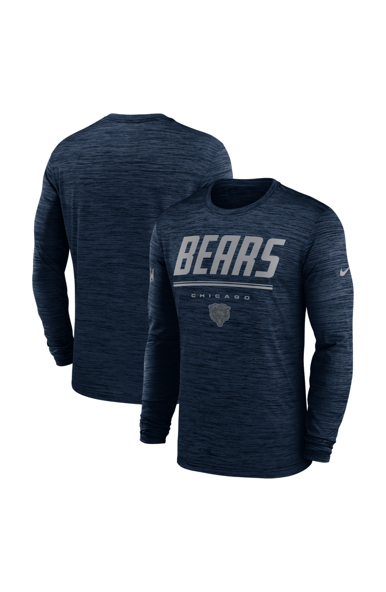 Nike Men's Nike Navy Chicago Bears Sideline Offensive Transition Velocity Dri-FIT Long Sleeve T-Shirt, Main, color, Navy