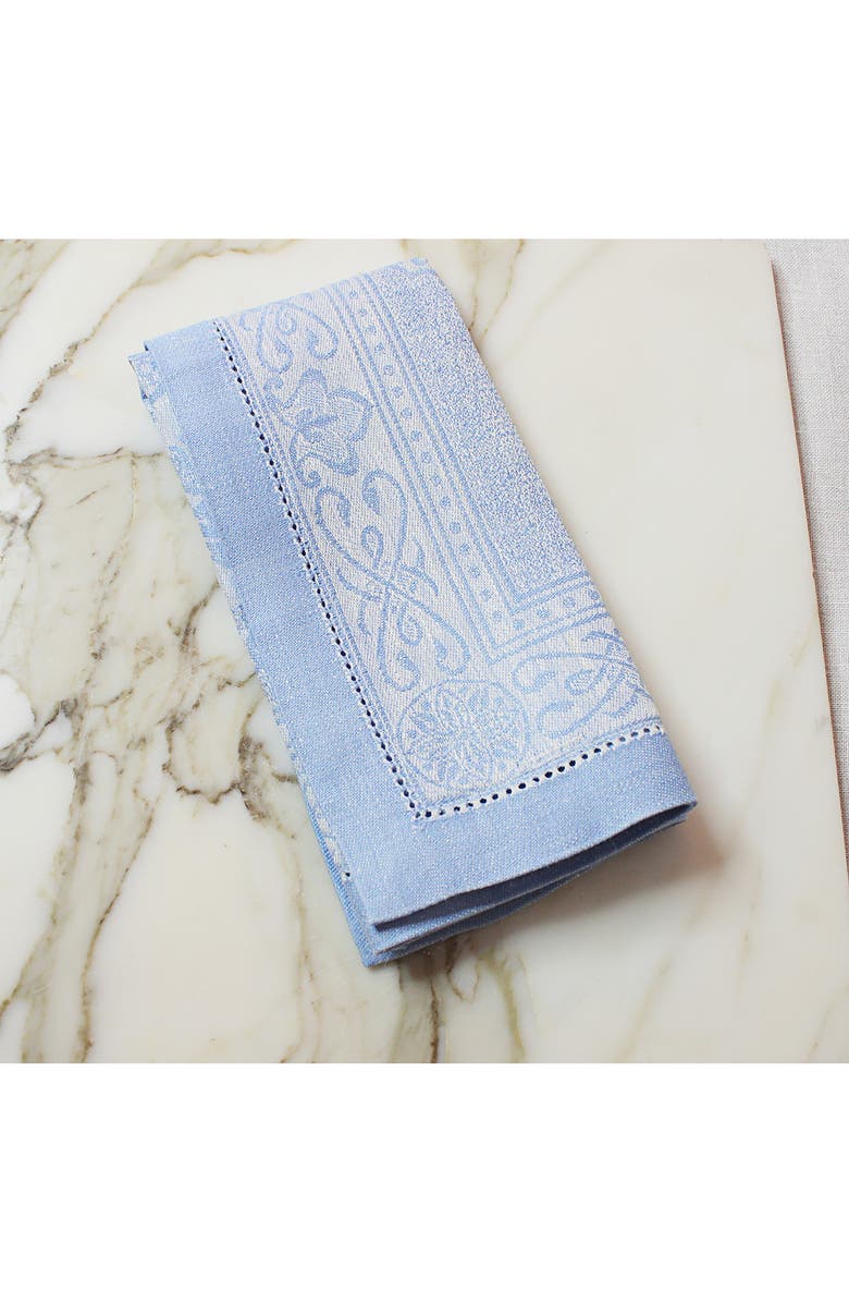 FRENCH HOME Linen Astra Napkins - Set of 6, Alternate, color, Light Blue