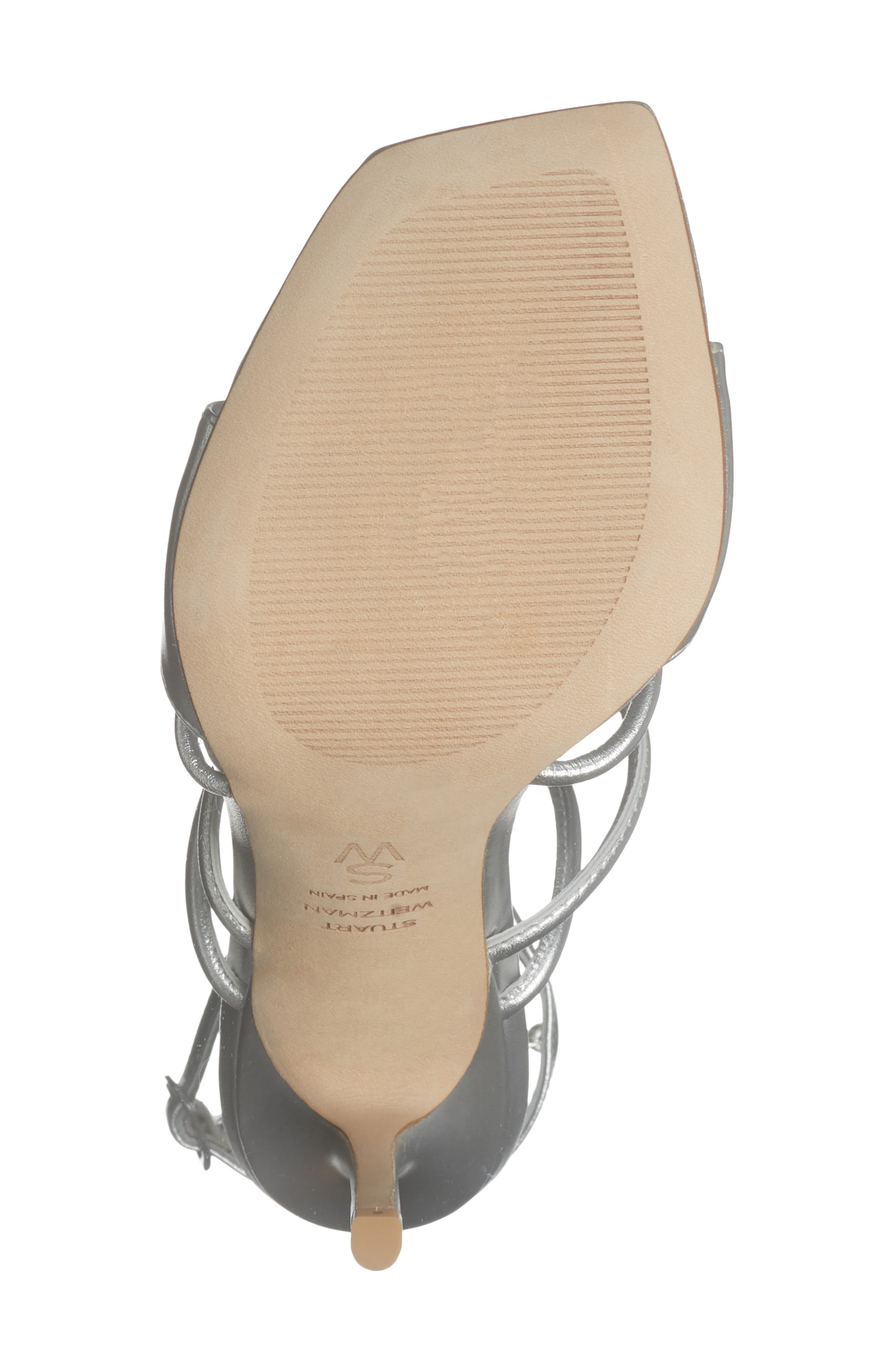 Stuart Weitzman Tully 100 Sandal, Alternate, color, Silver