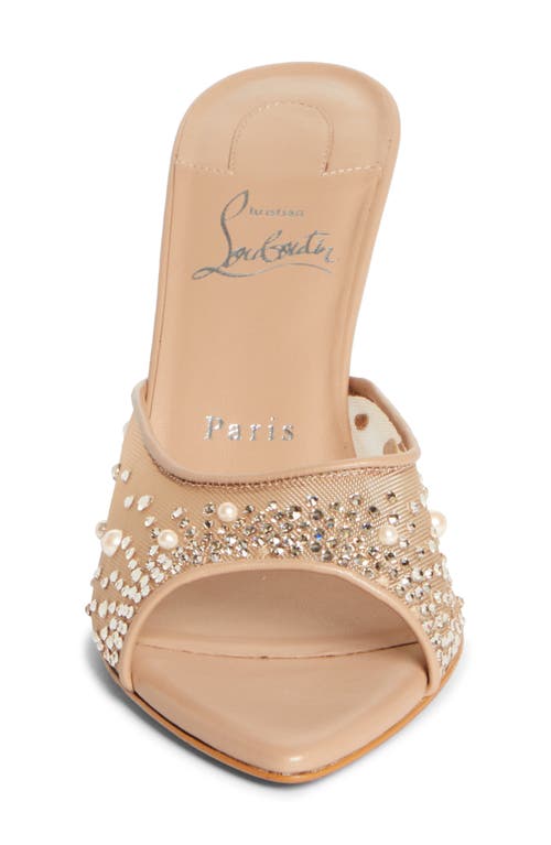 Christian Louboutin Miss Z Crystal Embellished Mesh Pointed Toe Sandal In Multi