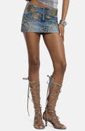 JADED LONDON Studded Denim Miniskirt