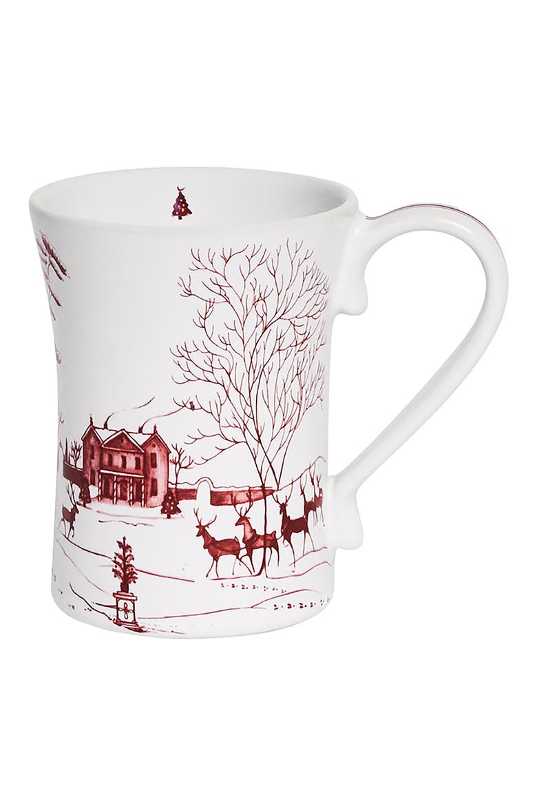 Country Estate Winter Frolic 4-Piece Dinnerware Set, Alternate, color, RUBY