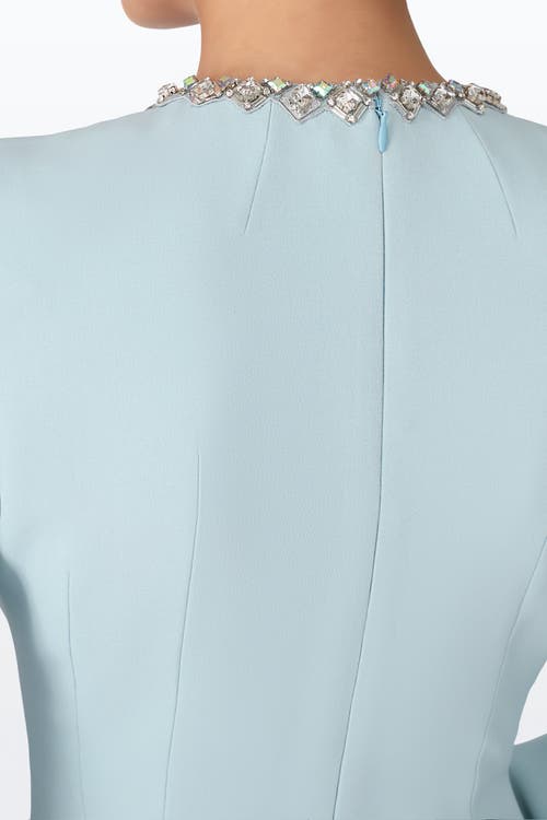 Jenny Packham Margoni Bell-sleeve Embellished Midi Dress In Blue