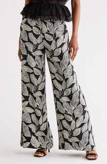 JASON WU Leaf Print Wide Leg Pants