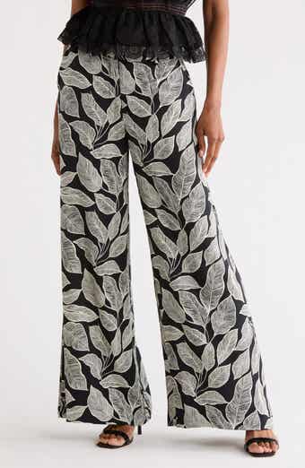 JASON WU Leaf Print Wide Leg Pants