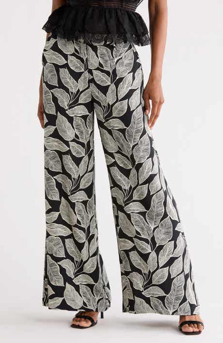 JASON WU Leaf Print Wide Leg Pants