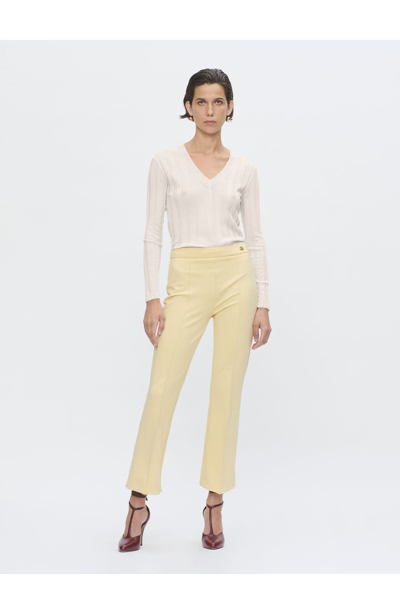 Callas Milano Rione V-Neck Rib Sweater, Alternate, color, Ivory