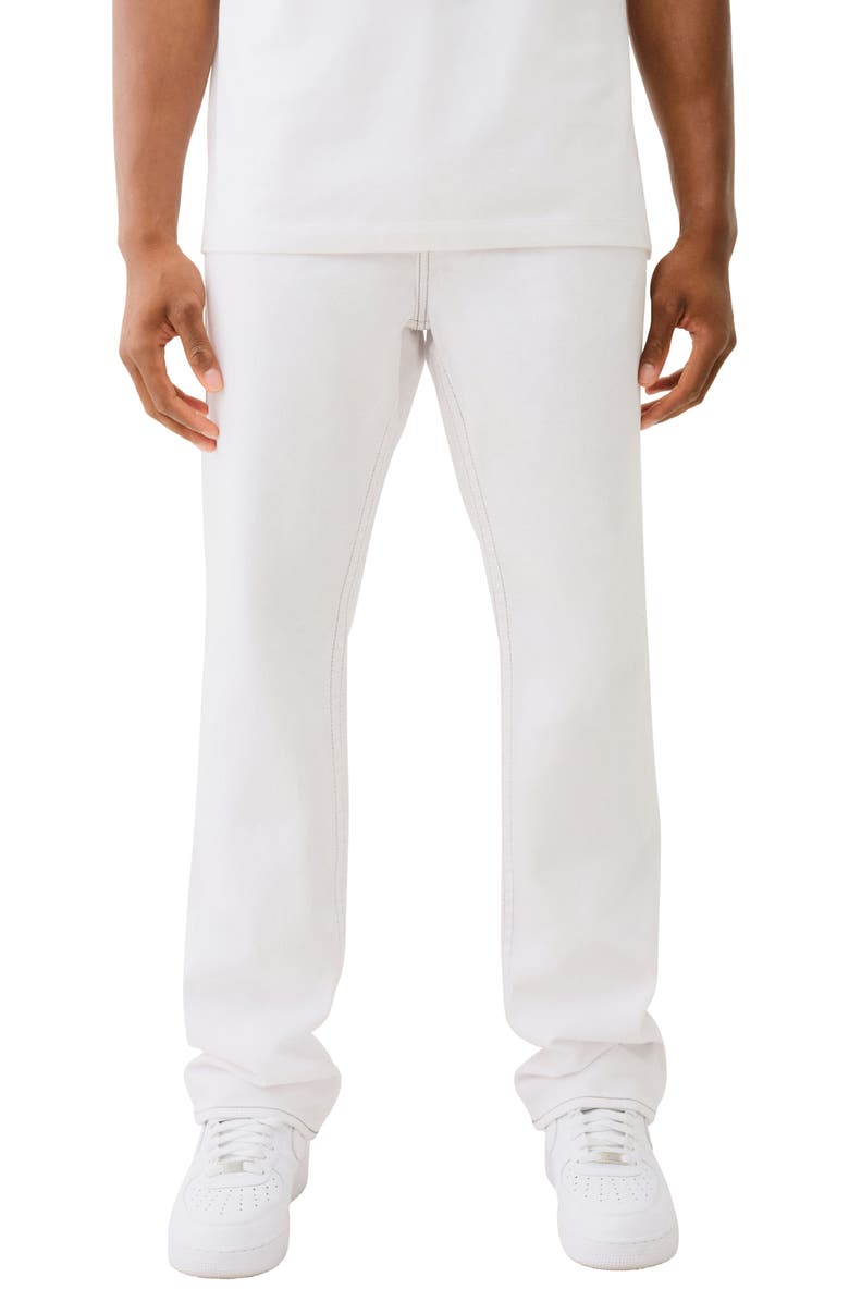 True Religion Ricky Big Flap Straight Leg Jeans, Main, color, Optic White