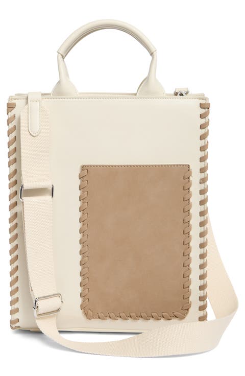 Two Tone Mini Whipstitch Tote Bag