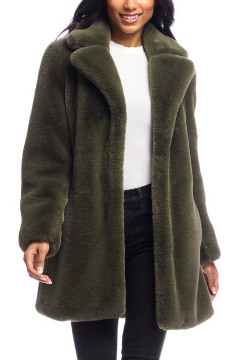 Dark green fur coat online