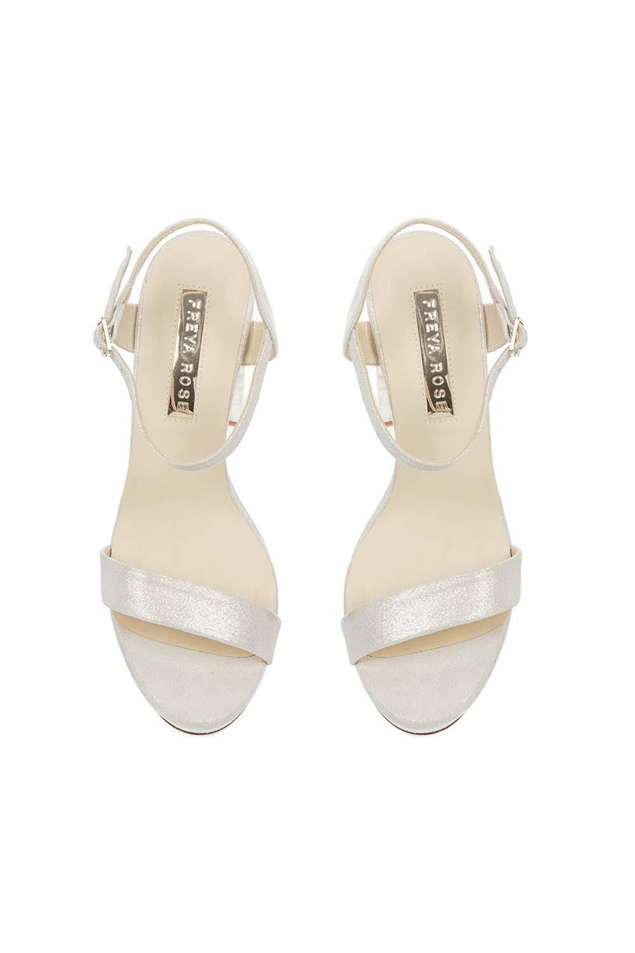 Freya Rose GiGi Ivory Ankle Strap Pearl Heel Sandal, Alternate, color, Ivory