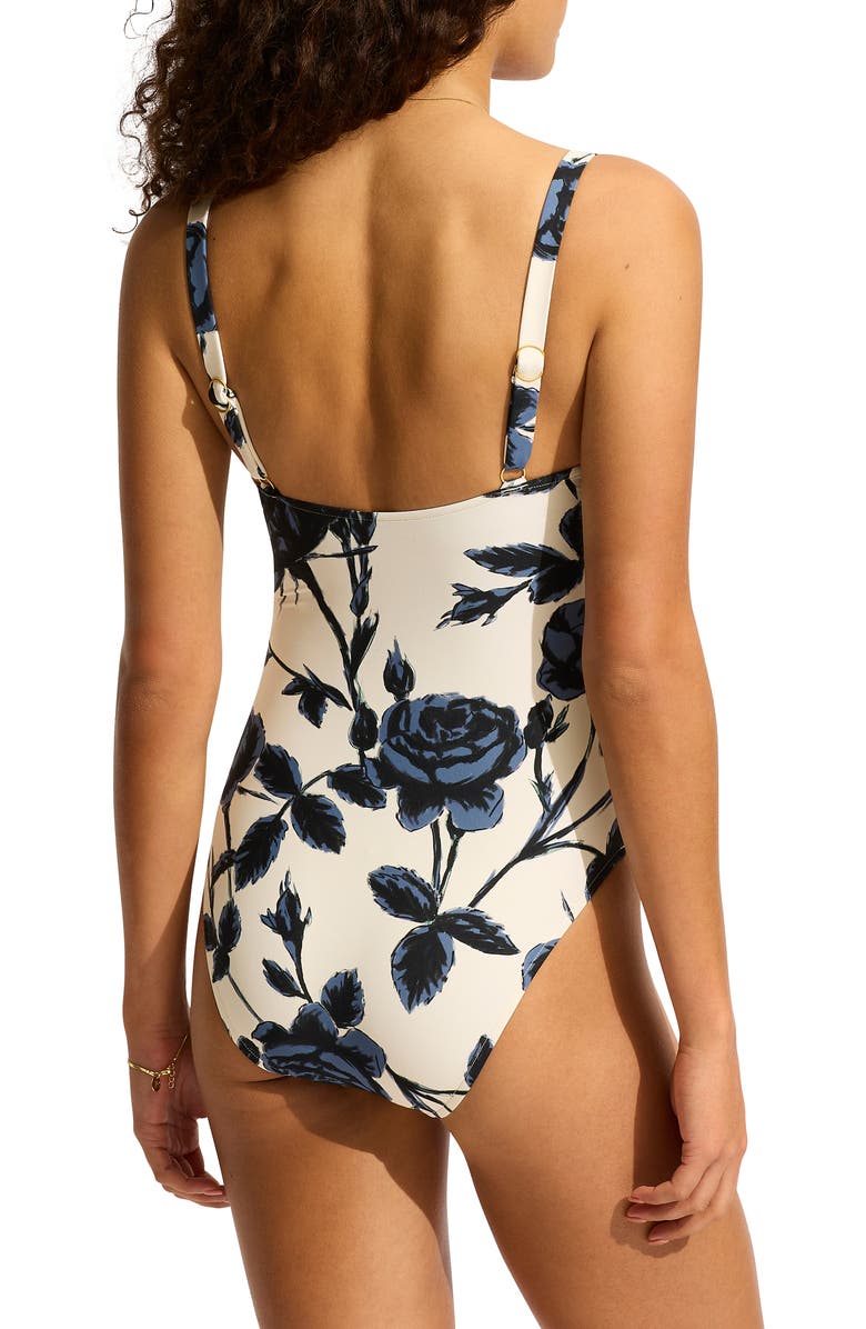 Seafolly Floral Underwire One-Piece Swimsuit, Alternate, color,
