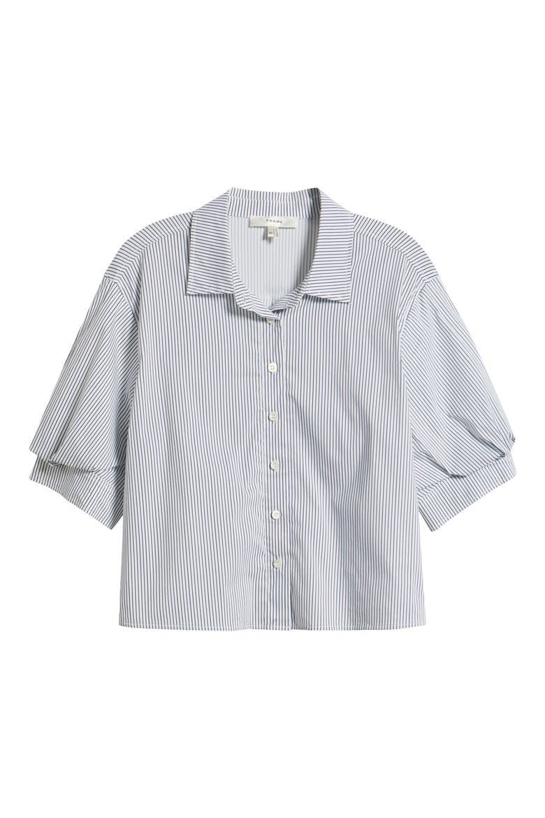 The Billow Sleeve Shirt, Alternate, color, NAVY STRIPE