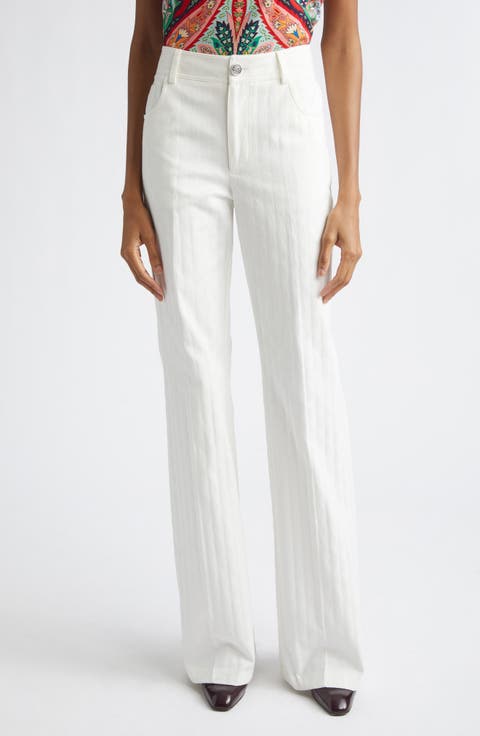 Ex Stretch Cotton Flare Trousers