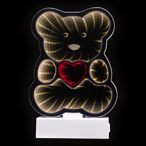 Northlight Led Lighted 3d Teddy Bear With Heart Infinity Mirror In White