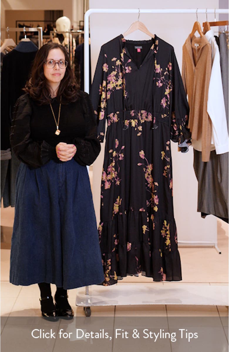 Floral Print Smocked Maxi Dress, sales video thumbnail