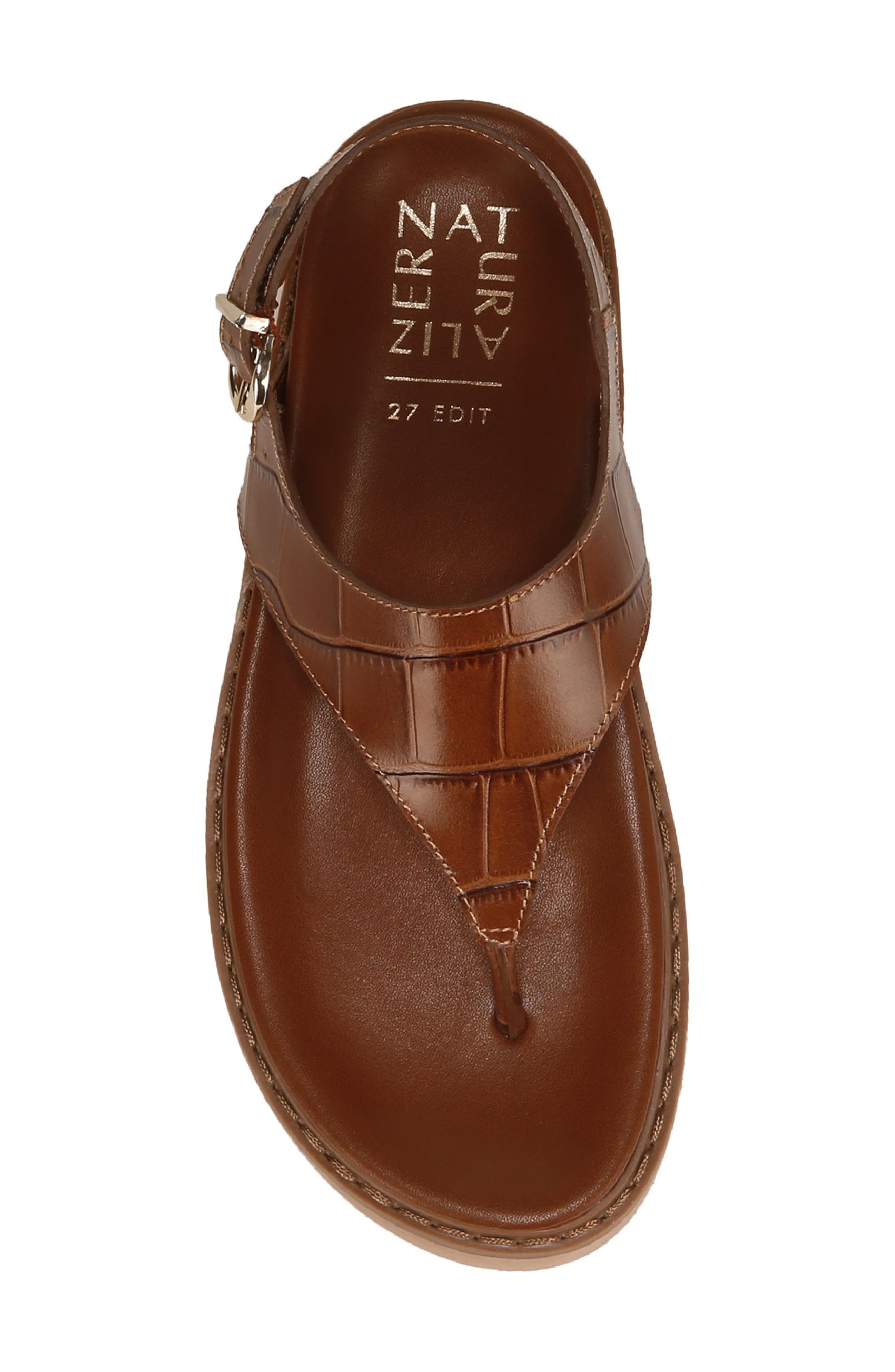 Laurel Slingback Platform Sandal, Alternate, color, CARAMEL BROWN CROC EMBOSSED